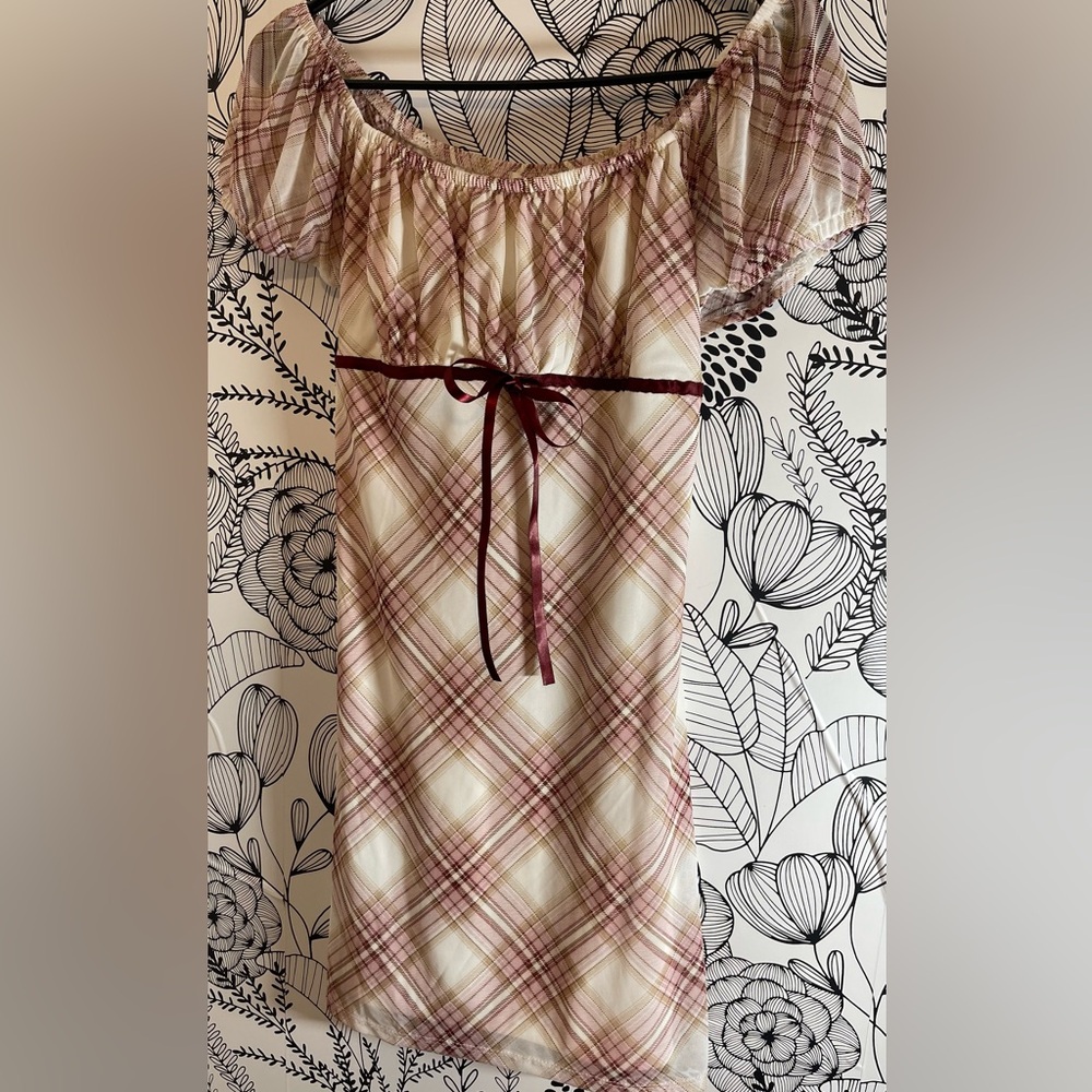 NWT/ Plaid Kids Casual Dress with Ribbon